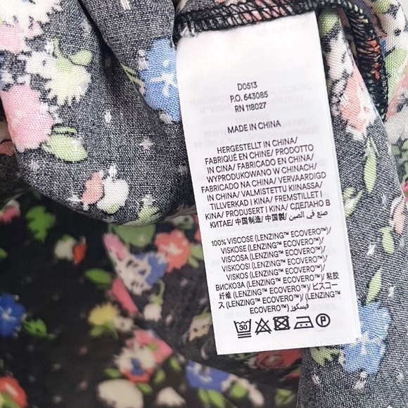 NWT Boden Crew Neck Fit-and-Flare Dress Black, Wild Cluster - Picture 7 of 7